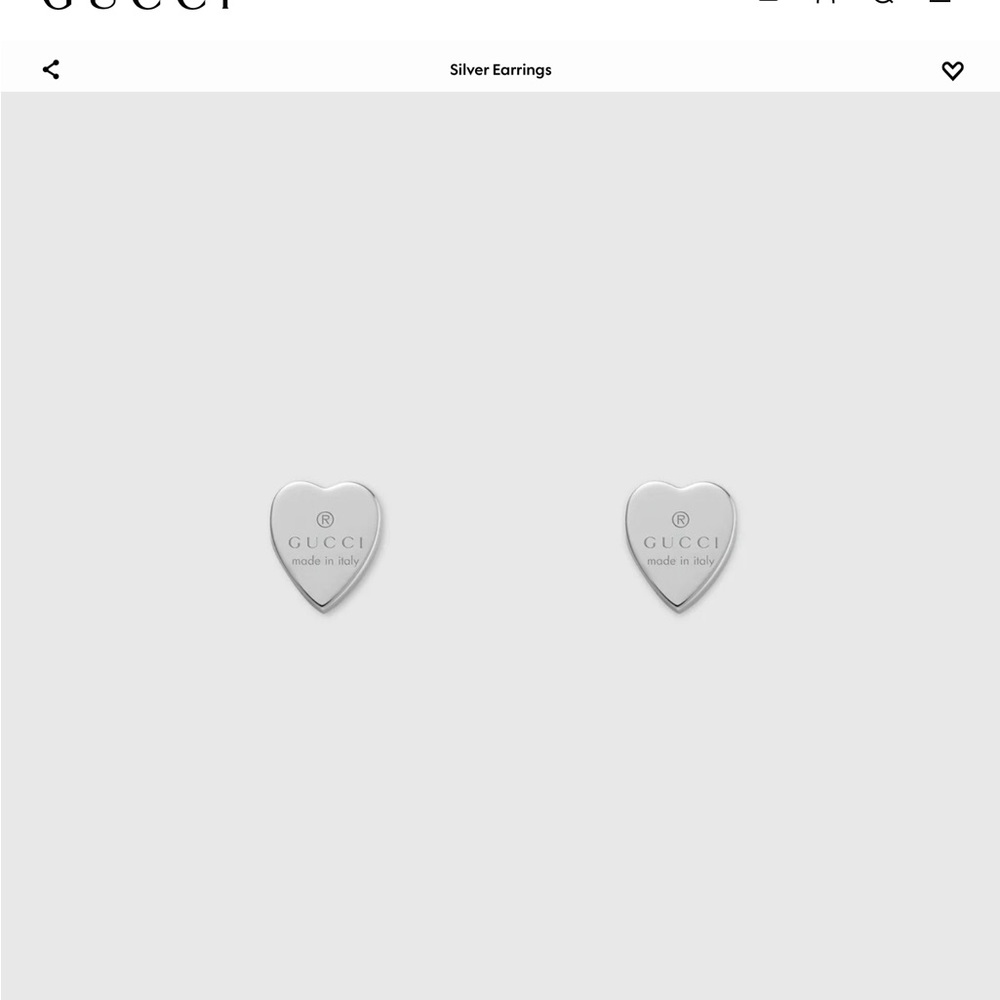 Gucci sterling silver heart earrings